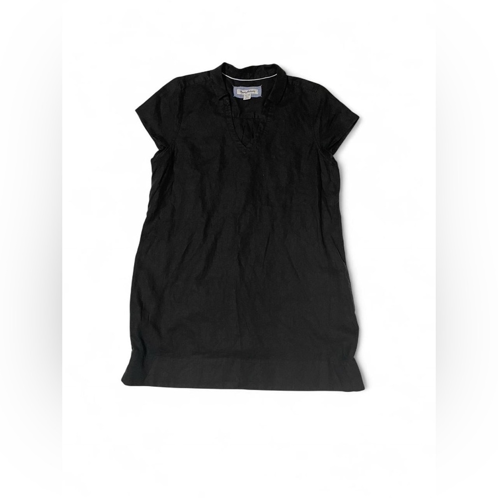Tommy Bahama black linen short sleeve dress
